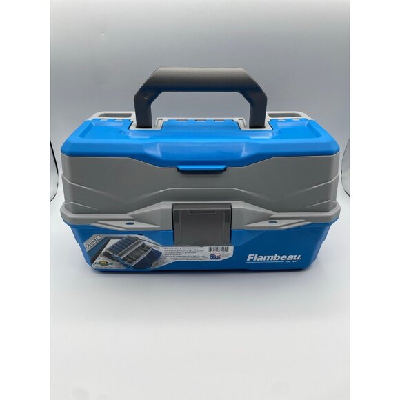 Flambeau Outdoors 6382TB 2-Tray - Classic Tray Tackle Box - Blue/Gray New - Picture 1 of 12